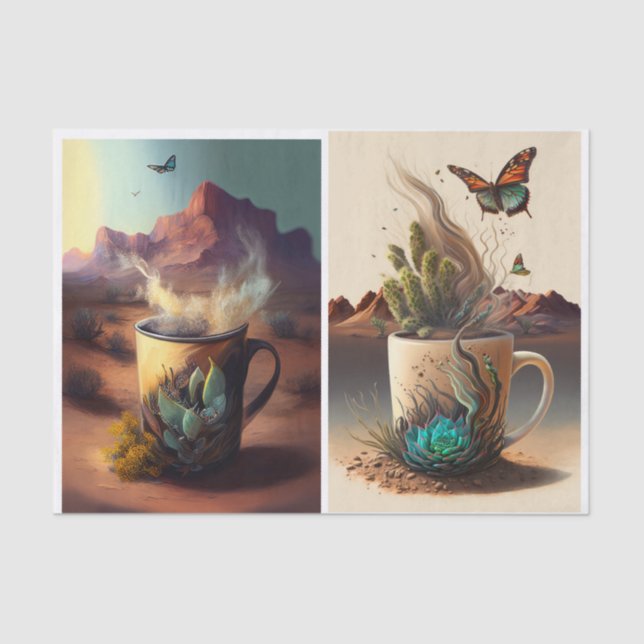 Papel De Seda Vibes, café y cactus del suroeste (Anverso)