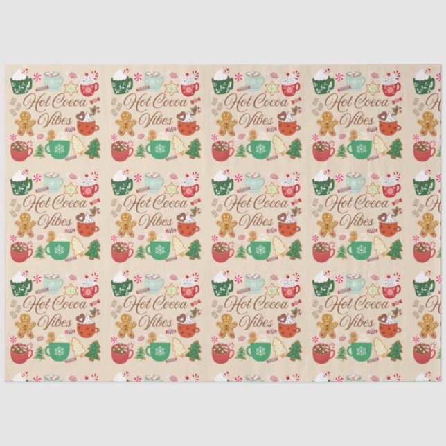 Papel De Seda Vibes de Navidades de cacao caliente (Anverso)
