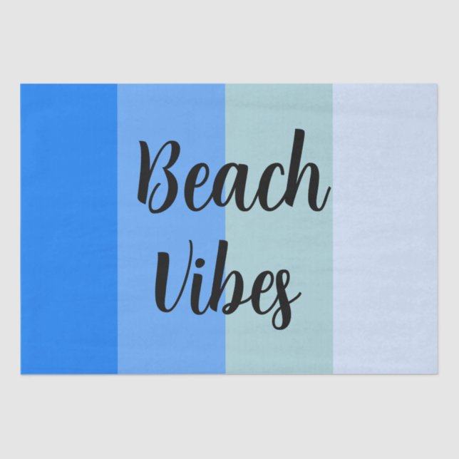 Papel De Seda Vibes de playa, franjas azules (Anverso)