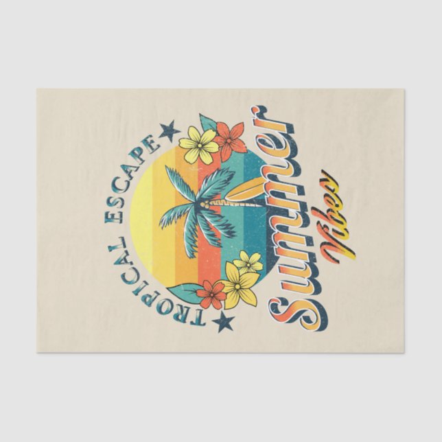 Papel De Seda Vibes de verano - Escapada tropical (Anverso)