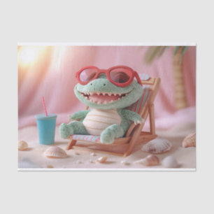Papel De Seda Vibes de verano: Un cocodrilo chileno en vacacione