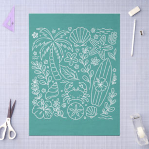 Papel De Seda Vibraciones de Playa Tropical