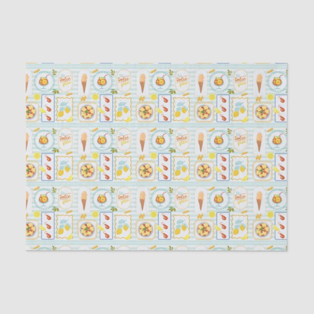 Papel De Seda Vibraciones Mediterráneas de Verano (Anverso)