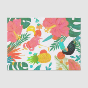 Papel De Seda Vibraciones Tropicales Hojas Florales Fiesta Luau