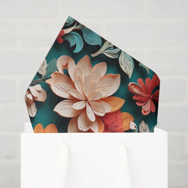 Papel De Seda Vibrant Christmas-themed (Bolsa de regalo)