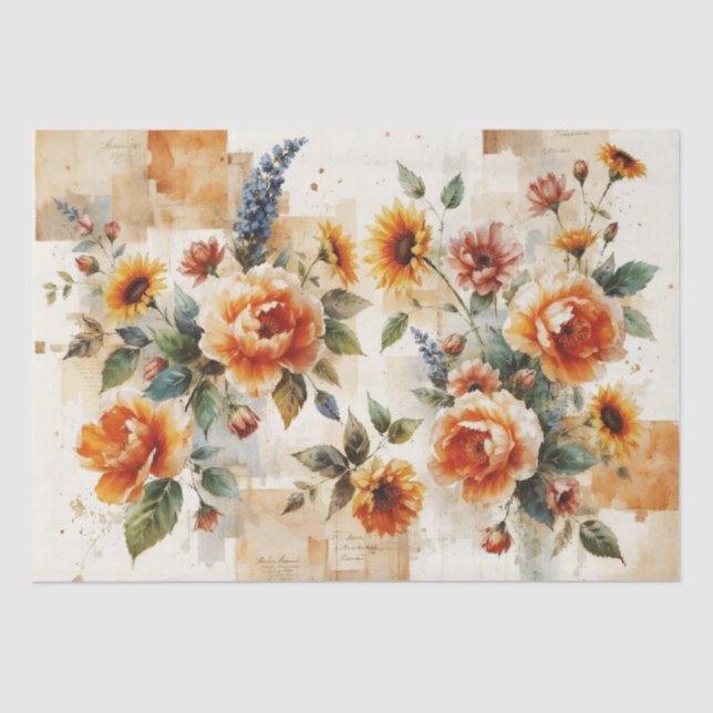 Papel De Seda Vibrant Italian-Inspired Floral Collage (Anverso)