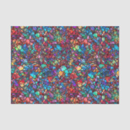 Papel De Seda Vibrant Rainbow Watercolor Mosaic Stained Glass