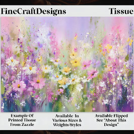 Papel De Seda Vibrant Wildflower Spring Meadow DZ6L Decoupage 