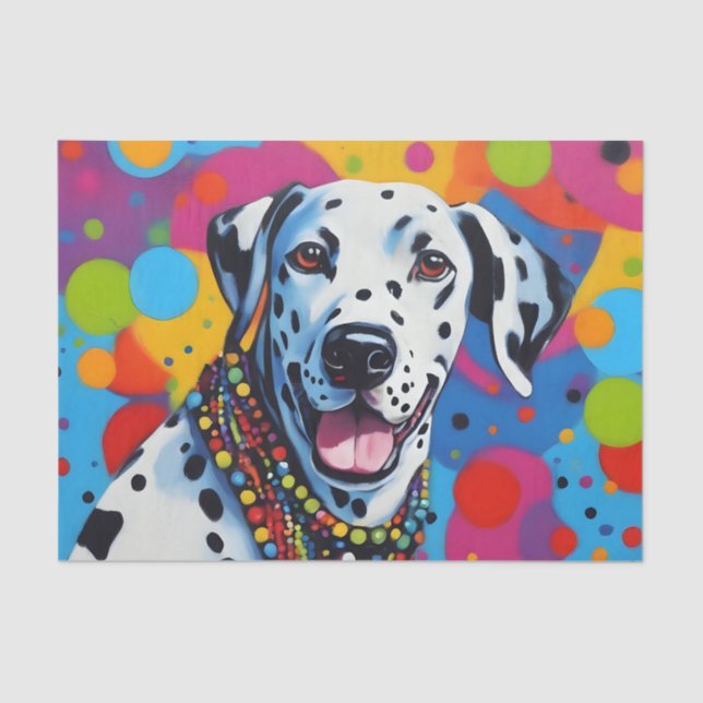 Papel De Seda Vibrante arte pop Dalmatian (Anverso)
