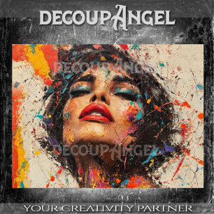 Papel De Seda Vibrante Arte pop femenino sensual - desenlace de