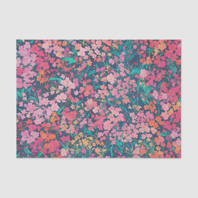 Papel De Seda Vibrante Azalea Floral (Anverso)