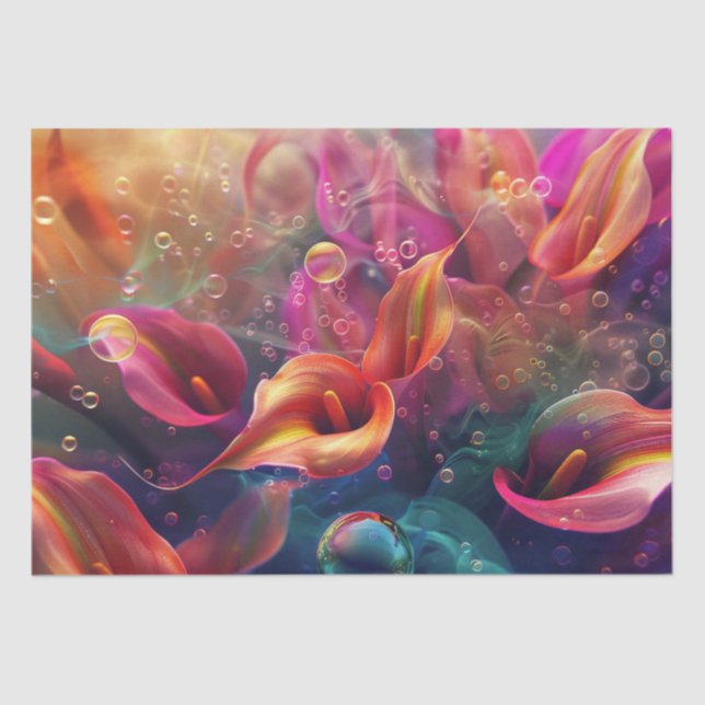 Papel De Seda Vibrante Desnudo de Burbujas Calla Lillie (Anverso)