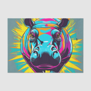 Papel De Seda Vibrante Hippo Animal