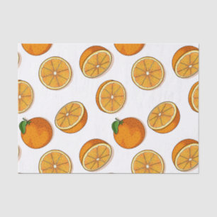 Papel De Seda Vibrante Naranja Citrus Fruit Seamless Pattern