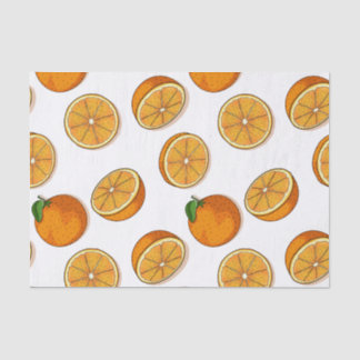 Papel De Seda Vibrante Naranja  Citrus Fruit Seamless Pattern