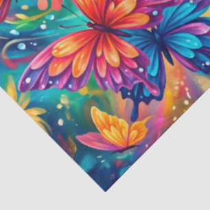 Papel De Seda Vibrante paisaje de ensueño de mariposas – Boho tr