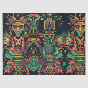 Papel De Seda Vibrante "Paradigma Ancestral" Verde azulado Tejid