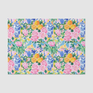 Papel De Seda Vibrante patrón de chinoiserie