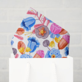 Papel De Seda Vibrante patrón floral con rosa