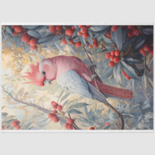Papel De Seda Vibrante Rosa Galah Cockatoo Decoupage
