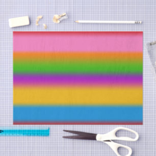 Papel De Seda Vibrantes rayas de gradiente de arcoíris multicolo