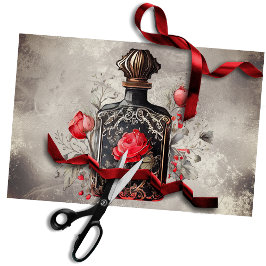 Papel De Seda Victorian Boudoir | Botella Perfume Vieja Con Rosa