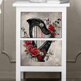 Papel De Seda Victorian Boudoir | Instrumento de música de arpa 