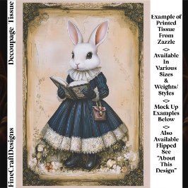 Papel De Seda Victorian Dressed Rabbit With Book ER7L Decoupage