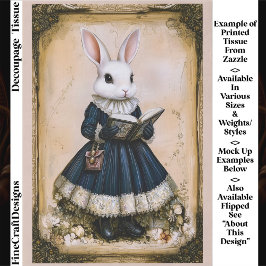 Papel De Seda Victorian Dressed Rabbit With Book ER7R Decoupage