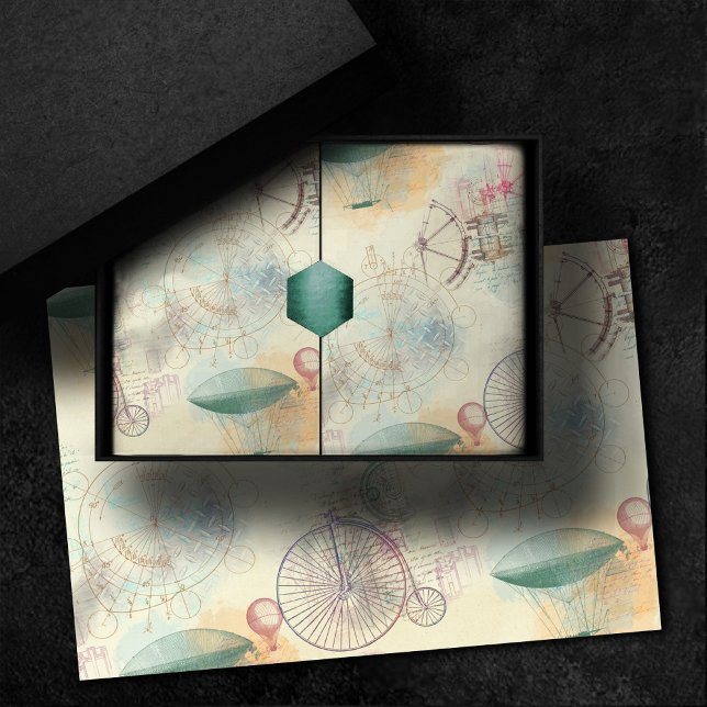 Papel De Seda Victorian Steampunk | Grunge Pastel de acuarela (Subido por el creador)