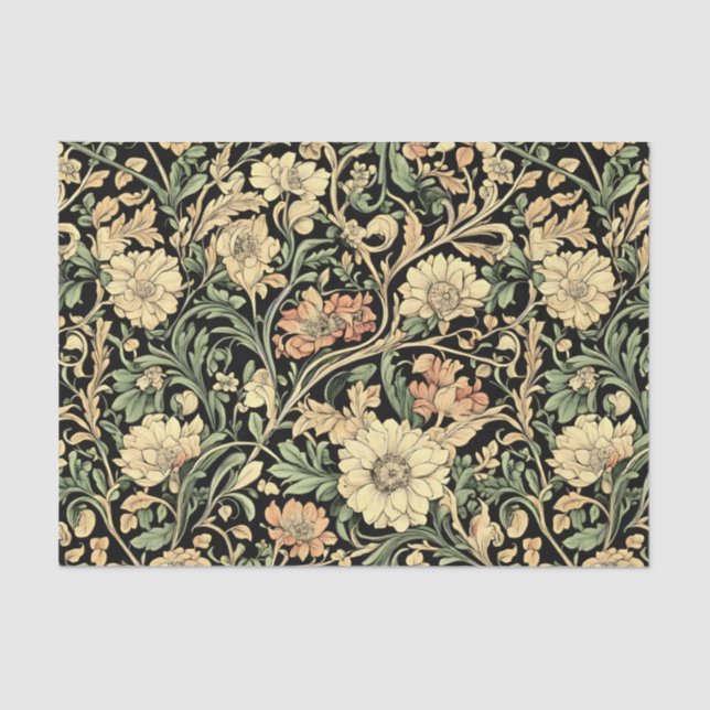 Papel De Seda Victorian-style floral pattern  (Anverso)
