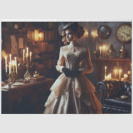 Papel De Seda Victorian Vintage Mysterious Elegant Woman 