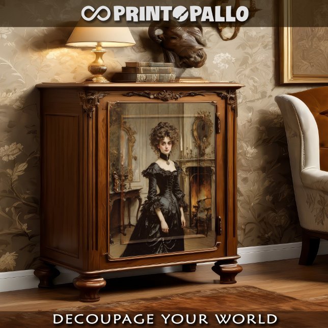 Papel De Seda Victoriana aristocrática vestida de negro (Subido por el creador)