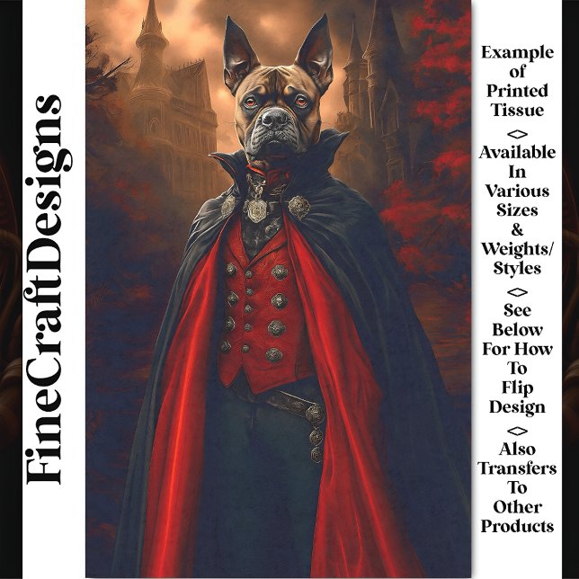 Papel De Seda Victoriano Bulldog gótico Vampire de perro BV6 Des (Subido por el creador)