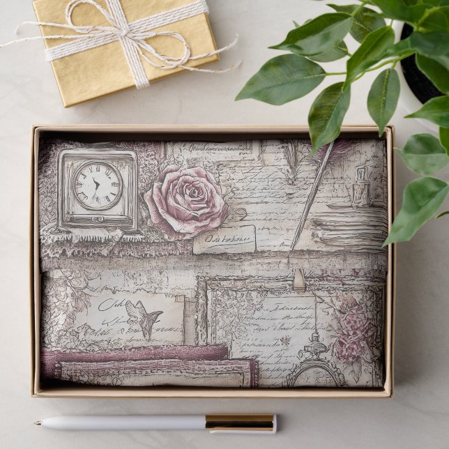 Papel De Seda Victoriano & Encaje  (Regalo )