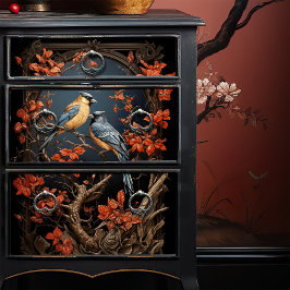 Papel De Seda Victoriano encuentra desenlace estilo Lacquer japo