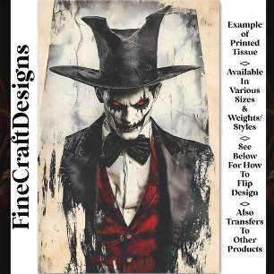 Papel De Seda Victoriano Gótico Sinister Villain BB6 Decoupage