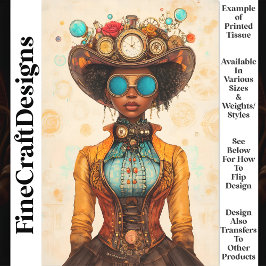 Papel De Seda Victoriano Steampunk African American T9 Decoupage