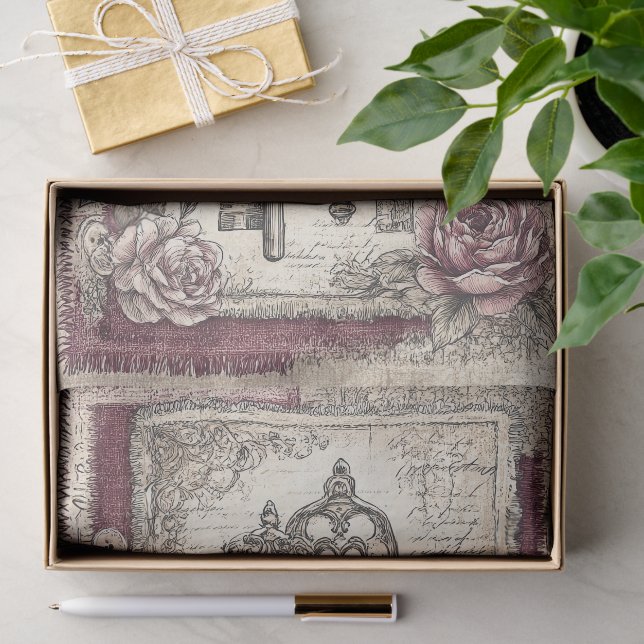 Papel De Seda Victoriano y encaje  (Regalo )