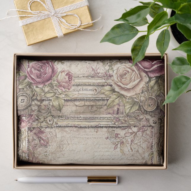 Papel De Seda Victoriano y encaje (Regalo )