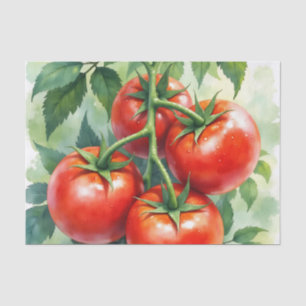 Papel De Seda Vid de Tomate Maduro Aquarela Fresca