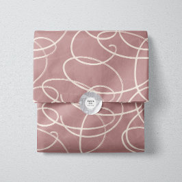Papel De Seda Vid floral abstracta | Arte de línea elegante rosa