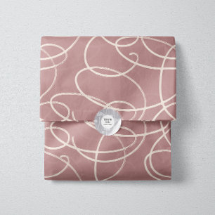 Papel De Seda Vid floral abstracta   Arte de línea elegante rosa