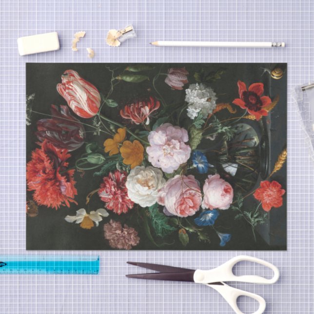Papel De Seda Vida con flores | Jan Davidsz de Heem (Artesanía)