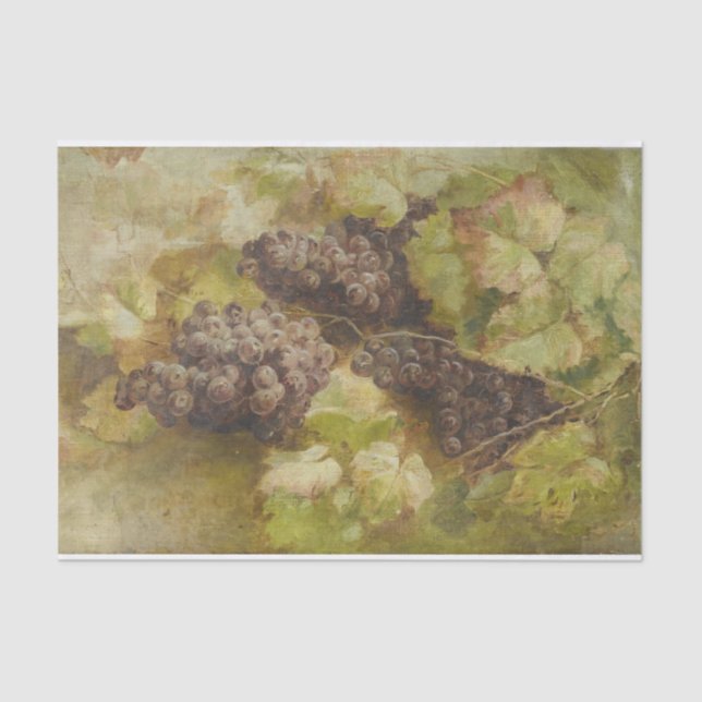 Papel De Seda Vida con uvas de Giovanni Segantini (Anverso)