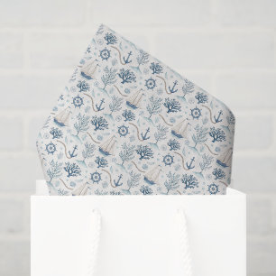Papel De Seda Vida Costera Océanos Azules