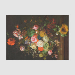 Papel De Seda Vida de rosas, tulipanes, un girasol, 1710