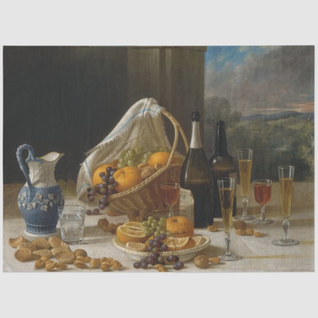 Papel De Seda Vida fija con fruta y vino (Anverso)