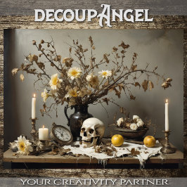 Papel De Seda Vida gótica con cráneo - Desnudo -