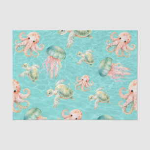 Papel De Seda Vida marina submarina